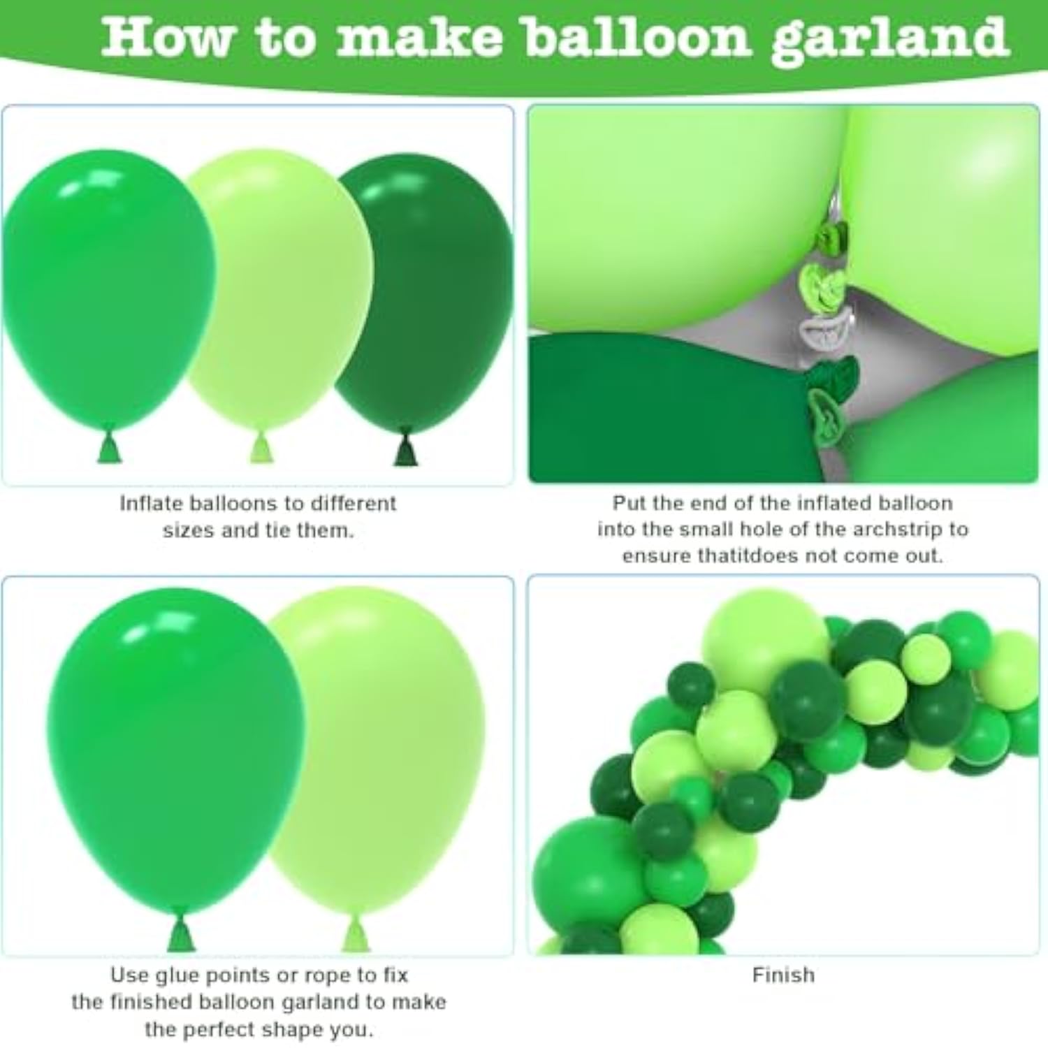Green Balloon Garland Arch Kit, Latex Balloons 109Pcs Different Sizes 18/10/12/5 Inch, Party Balloons For Wedding Graduation Anniversary Green Jungle Forest Themed Birthday Party Decorations