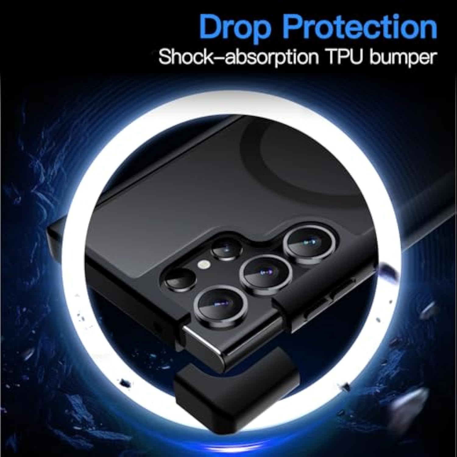 JETech Magnetic Case for Samsung Galaxy S23 Ultra 5G 6.8-Inch, Compatible with MagSafe, Translucent Matte Back Shockproof Phone Cover (Black)