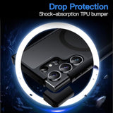 JETech Magnetic Case for Samsung Galaxy S23 Ultra 5G 6.8-Inch, Compatible with MagSafe, Translucent Matte Back Shockproof Phone Cover (Black)