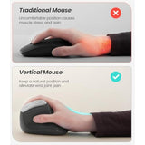 M510 Vertical Mouse Wireless, Ergonomic Mouse For Comfy Tracking, 3 Adjustable Dpi (800-1200-1600), 2.4G Wireless Vertical Mouse With 6 Buttons, Compatible With Windows, Mac Os, Laptop, Pc, Grey