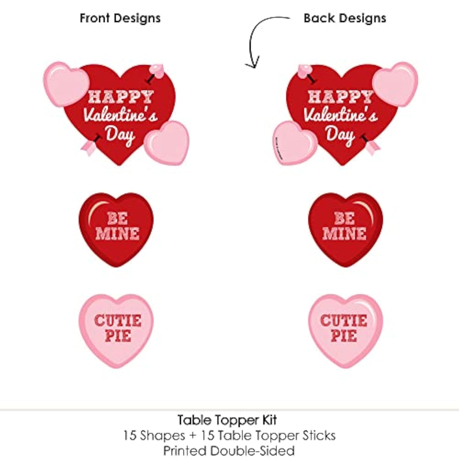 Conversation Hearts - Valentine'S Day Party Centerpiece Sticks - Table