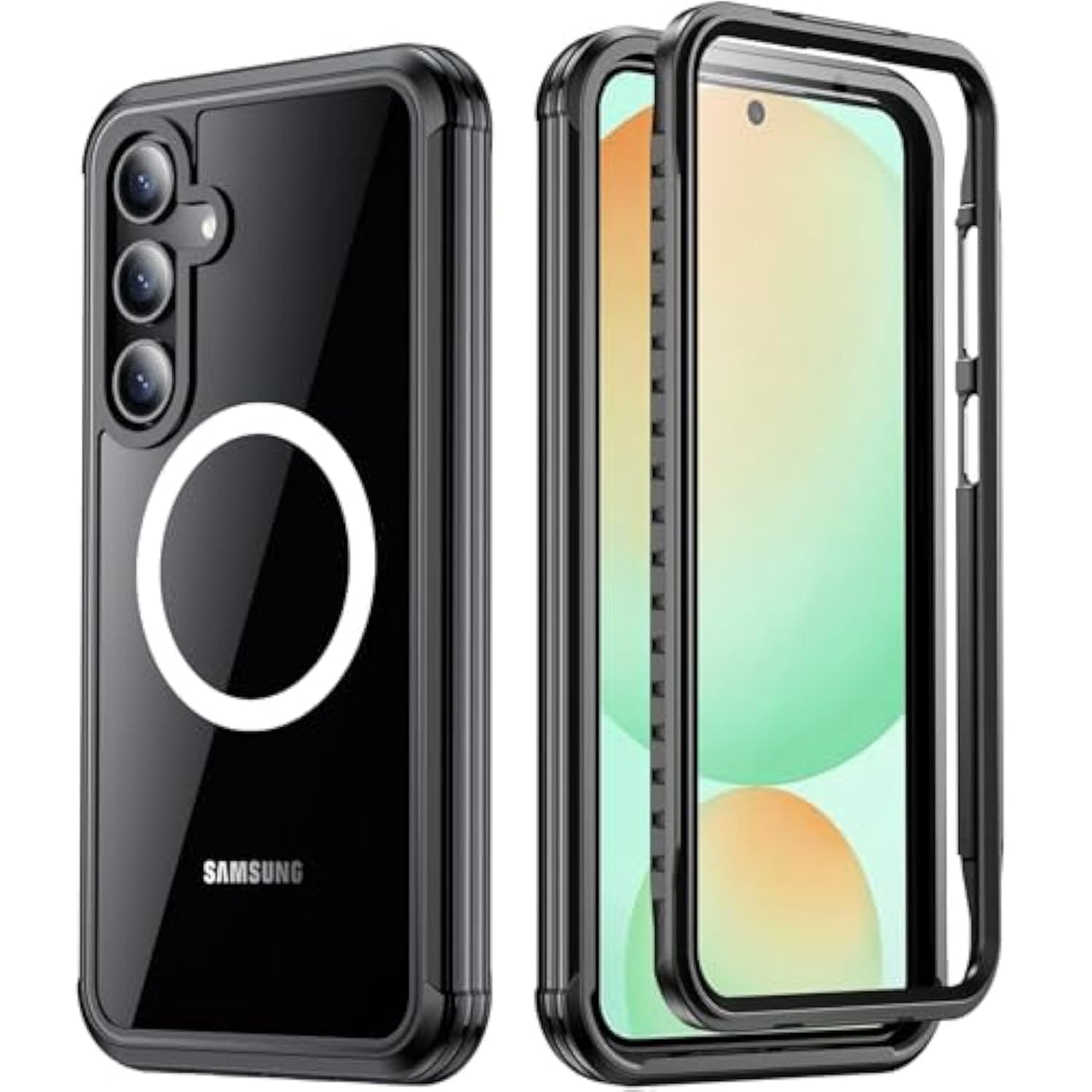 For Samsung Galaxy S24 Fe Case, [Built-In Glass Screen Protector][Compatible With ][Full Body Shockproof][Work With Fingerprint Id] Heavy Duty Protection Phone Case For S24 Fe 6.7"
