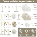 White Balloon Arch Pearl White Balloons Gold Balloon Arch Kit Pearl Sand Balloons Different Size For Wedding Bridal Anniversary Engagement Prom Party Decorations