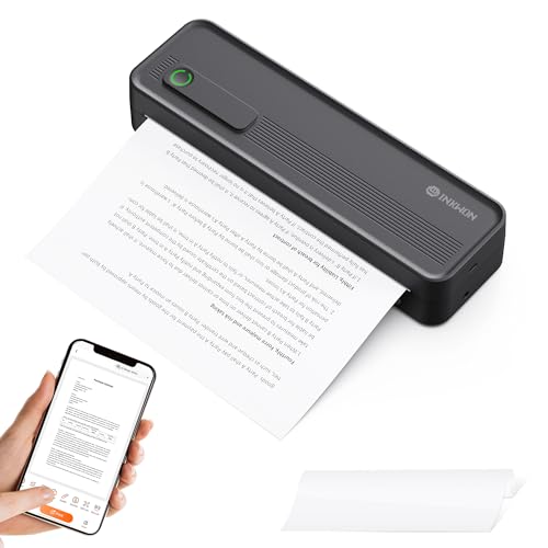 A41 Bluetooth Thermal Printer, Portable Inkless Printer For Travel Supports 8.5 X 11 Inch Paper, Small Mobile Printing Device Ideal For Office, School, Home