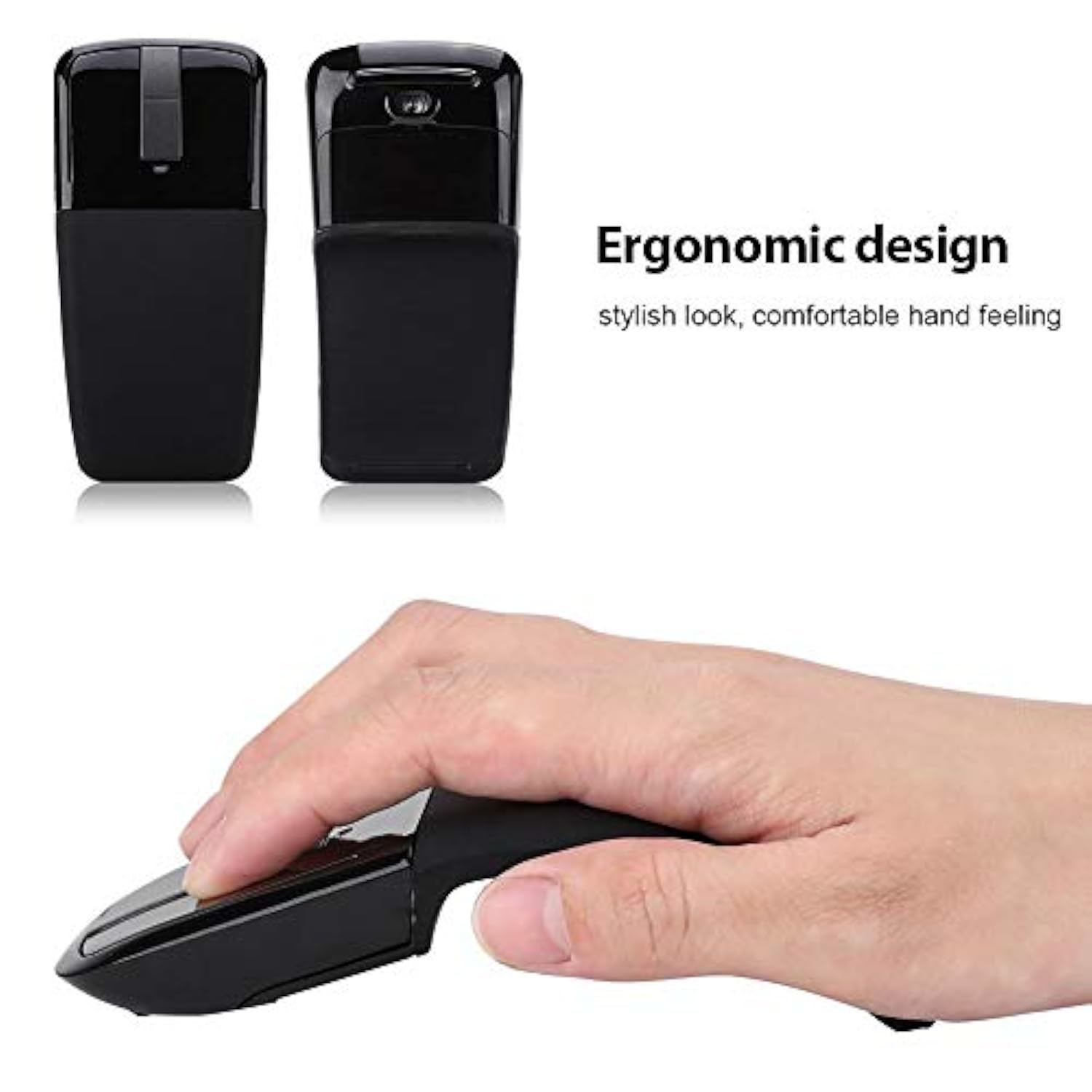 2.4G Mouse 1600Dpi Ergonomic Foldable Optical Touch Mouse With Usb Receiver Suitable For Pc Laptop For Notebook