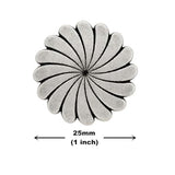10 Pieces Rotating Flower Metal Shank Buttons. 25Mm (1 Inch) (Antique