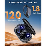 Wireless Bluetooth Earbuds 120H Playtime Bluetooth 5.3 Ear Buds For Sports, Hi-Fi Stereo Earphones With Led Display Charging Case, Headphones For Running/Workout Audifonos Inalambricos