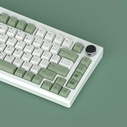 Pbt Bamboo Forest Keycaps For Mechanical Keyboard 60% 65% 75% Cherry Profile Green White Keycaps Dye Sub Custom Gaming Keyboard Keycaps For Gateron Mx Switches With Key Cap Puller
