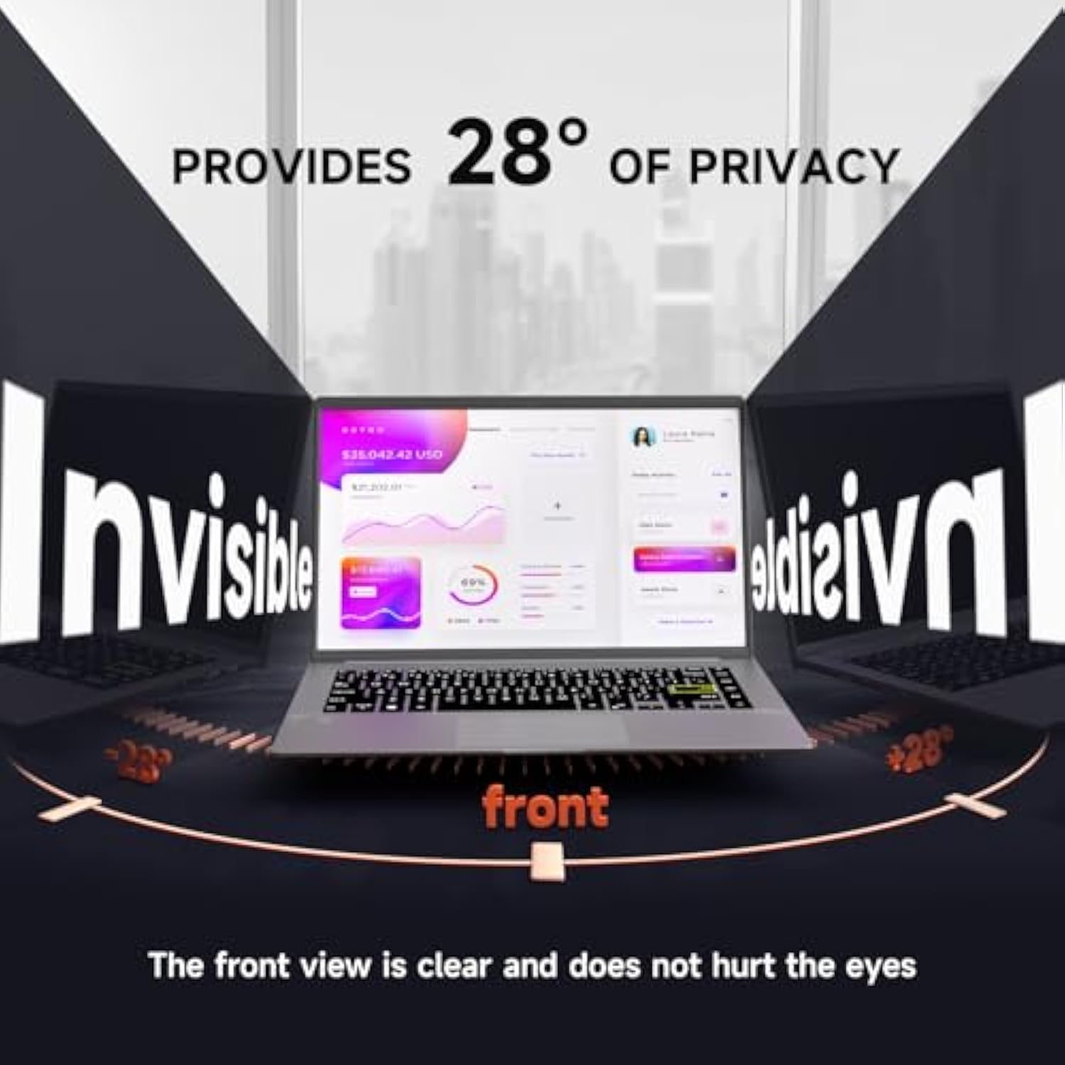Laptop Privacy Screen 14 Inch Compatible with Lenovo/HP Envy/Dell/Acer/Asus/Thinkpad