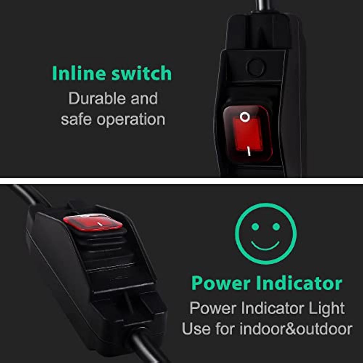 Extension Cord With Switch On/Off Waterproof Switch 3Ft No Plugging And Unplugging Invintage Stereo Devices Without Built-In Power Switch(3 Ft)