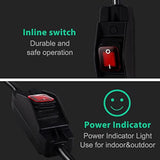 Extension Cord With Switch On/Off Waterproof Switch 3Ft No Plugging And Unplugging Invintage Stereo Devices Without Built-In Power Switch(3 Ft)