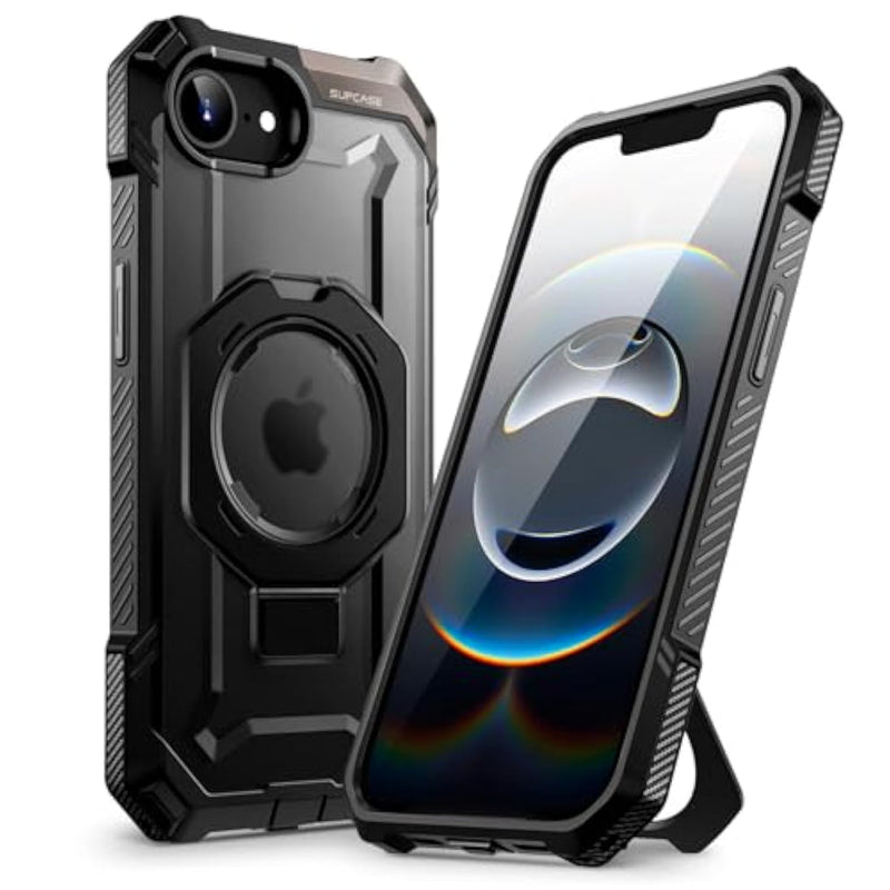 SUPCASE for iPhone 16e Case with Stand (Unicorn Beetle Grip), [Compatible with MagSafe] [Military-Grade Drop Protection] Heavy Duty Rugged Shockproof Magnetic Phone Case for iPhone 16e 6.1", Black