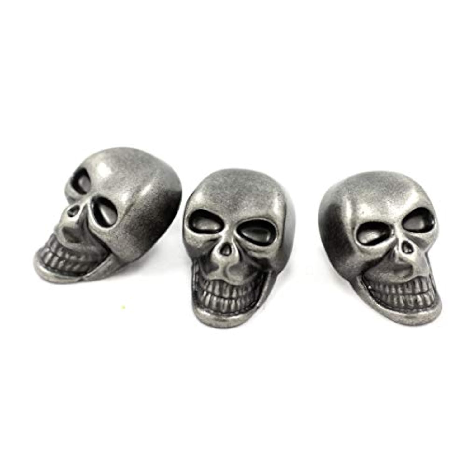 10 Pieces Skull Gray Silver Buttons. 25Mmx16Mm. (Gray Silver)