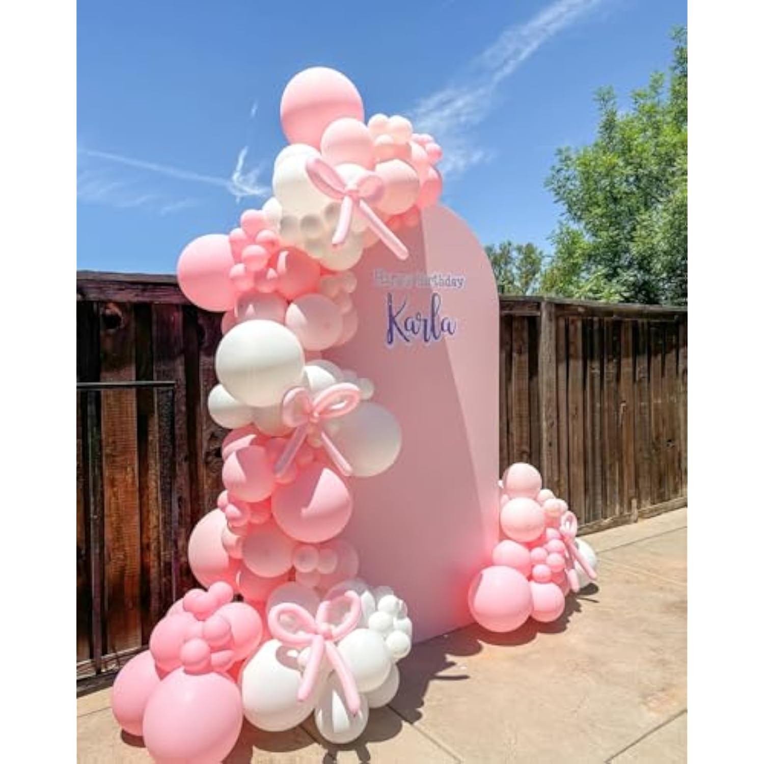 Pink Bow Balloon Garland Arch Kit - Coquette Birthday Decorations Coquette Bow Pink And White Balloon Arch Kit Different Size For Wedding Bridal Girls Birthday Baby Shower Engagement Party Decorations