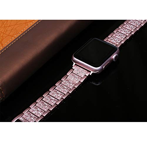 Bling Bands Compatible with Apple Watch Band 42mm/41mm/40mm Iwatch Series 11/10/9/8/7/6/SE/5/4/3/2/1, Women Metal Rhinestone Dressy Replacement