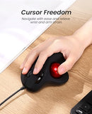 M509 Trackball Mouse Wired, Ergonomic Design, Easy Thumb Control, Precise & Smooth Tracking, 2-In-1 Interface (Type A &Type C), Compatible For Pc, Laptop, Mac, Windows(Red).