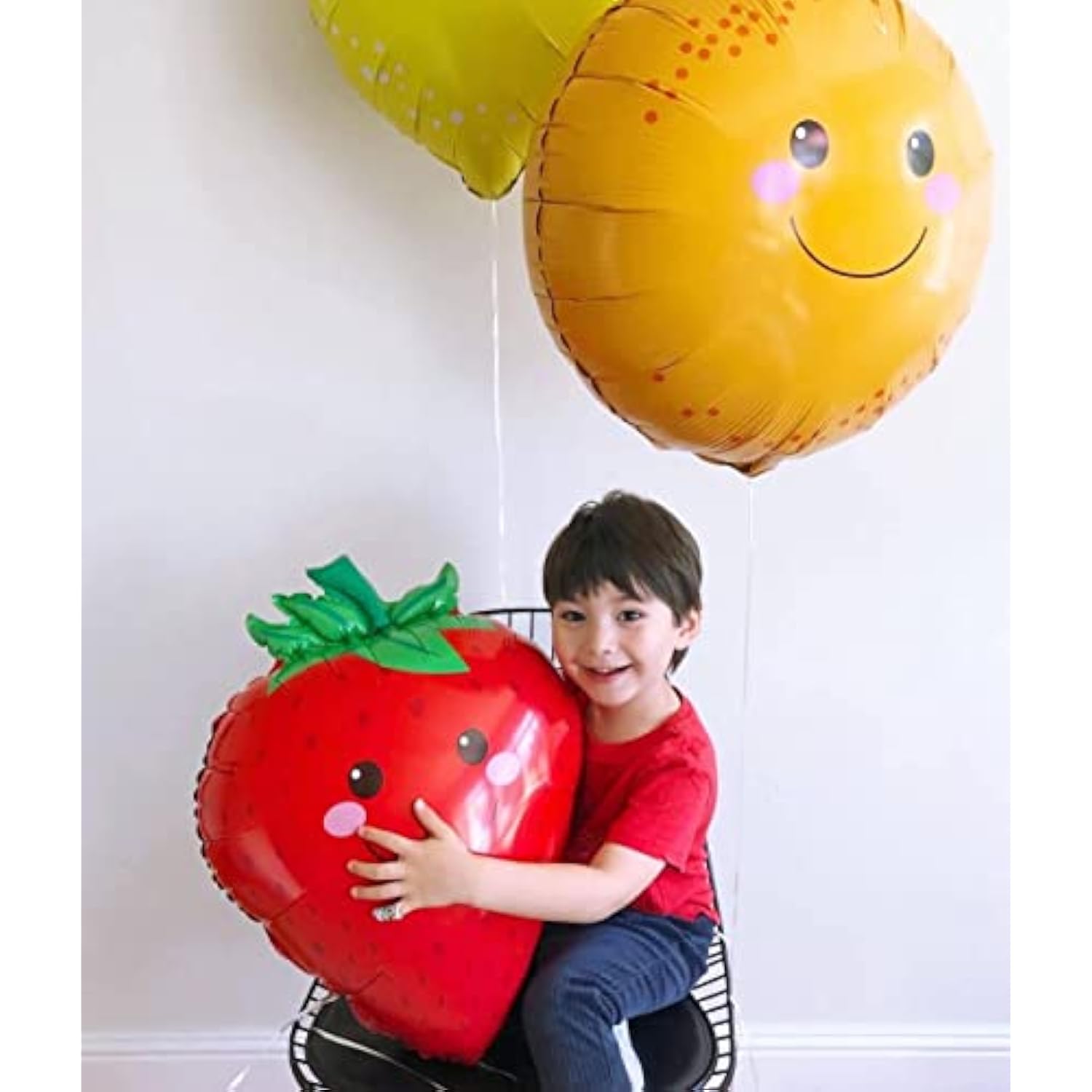 8 Pack Gaint Furit Vegetable Foil Balloons Cute Helium Mylar Strawberry Grape Banana Orange Corn Carrot Tomato Broccoli Balloons For Theme Birthday Party Decorations Supplies