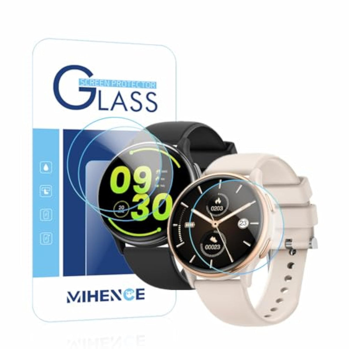 Screen Protector For G53 1.27'' Smartwatch, 9H Tempered Glass Protective Film Compatible For Sanorum/Ruxingx 1.27'' Smart Watches G53 [ 3Pcs ]
