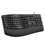 Ergonomic Keyboard, Wired Computer Usb Keyboard With Wrist Rest, Spill-Resistant, Wave Keys For Natural Typing, Compatible With Windows/Pc/Laptop(Black)