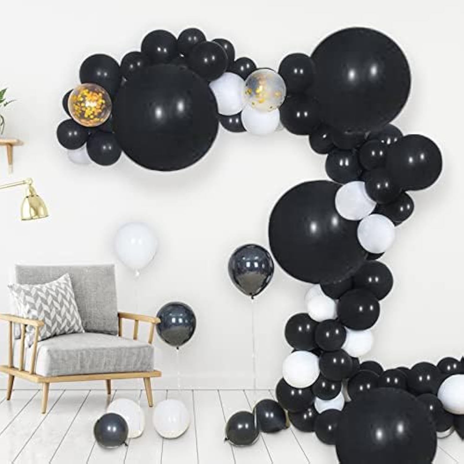 15 Pcs 24in Black Latex Balloons Giant Party Decorations