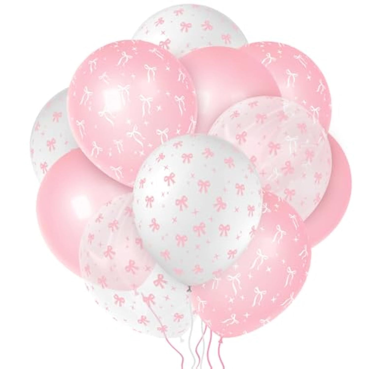 Pink Bow Balloons: Coquette Party Decorations, 32pcs