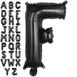 Black Letter F Balloons, 40 Inch Large Foil Letter Balloons, Custom Phrase Balloon For Birthday Party Wedding Anniversary Decoration (Black F)