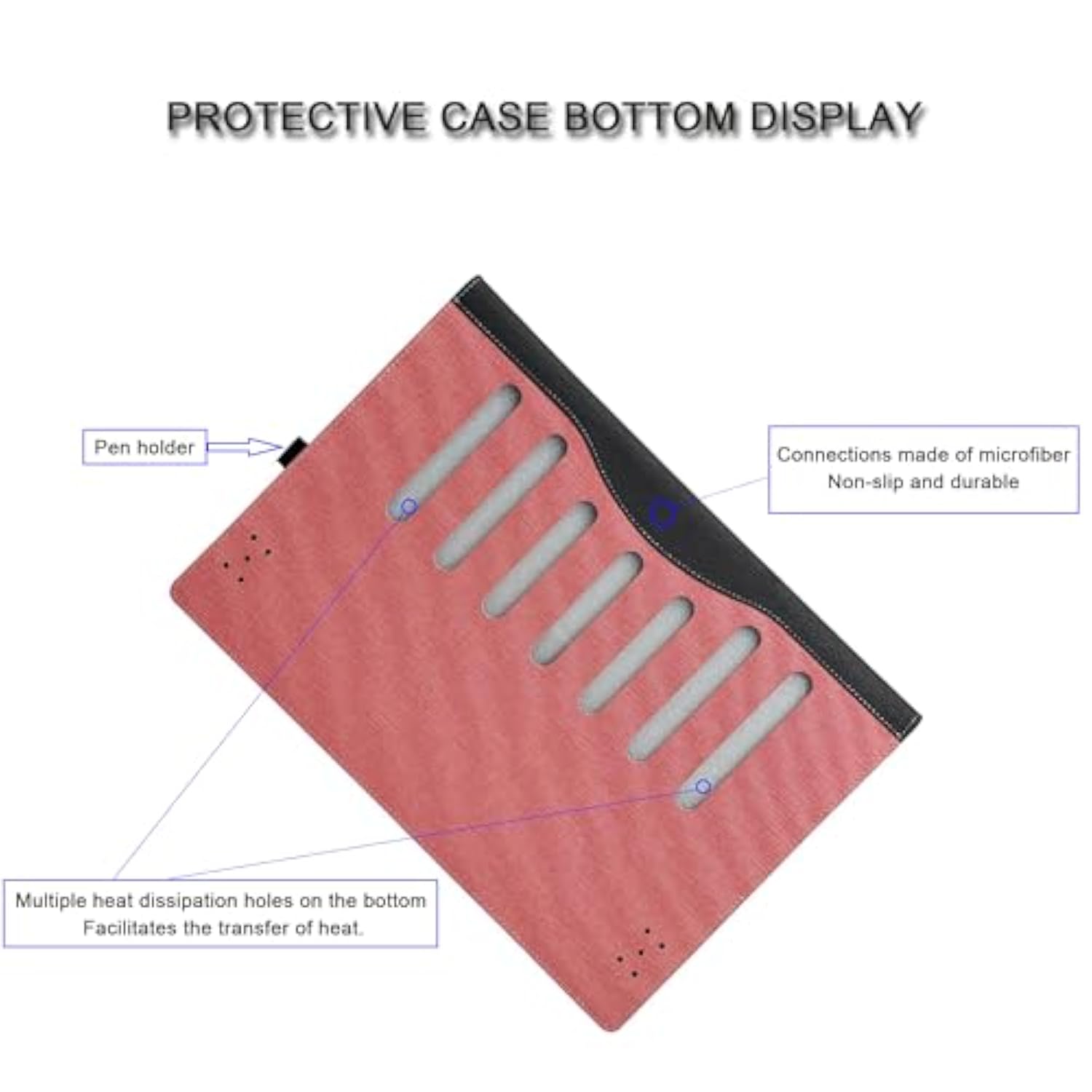 Laptop Case Cover For Dell Pro 16 Plus (Pb16250 /Pb16255) & Pro16 Pc16255 /Pc16250 &For Dell 16Plus Db16250 Sleeve,Pu Leather Notebook Pc Protective Bag With Pen Holder (Pink)