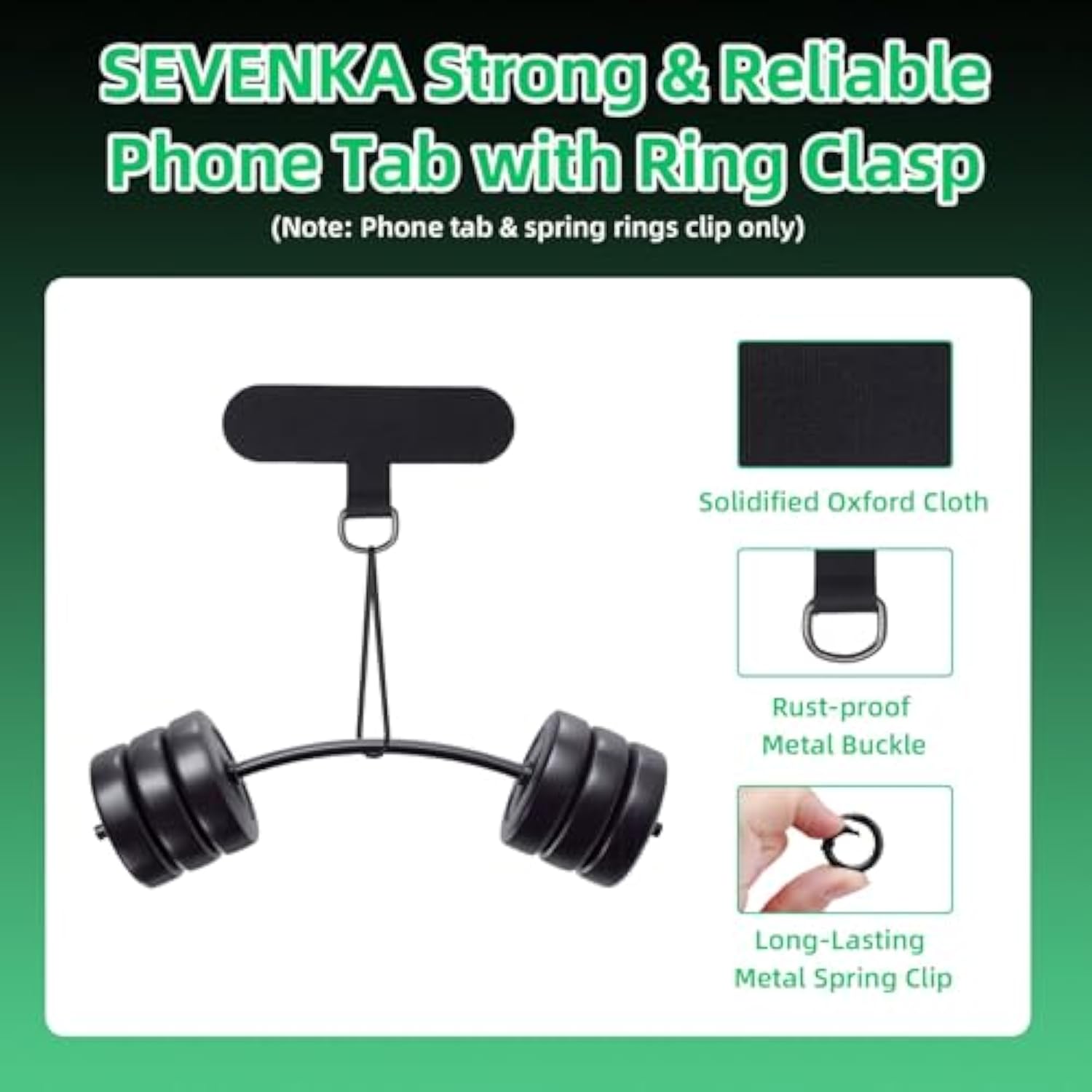 6-Pack Phone Tether Tabs with Spring Ring Clasps Lanyard Replacement for Cases