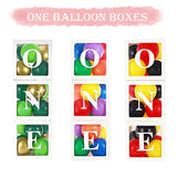 First Birthday Decorations For Boy Girls, One Balloon Boxes With Rainbow Balloons, One Blocks For Cartoon Watermelon Street Rainbow Theme Baby 1St Birthday Backdrop, Cake Smash Photo Props