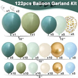 122Pcs Dusty Blue Sage Green Balloon Garland Kit for Boho Party & Event Decor
