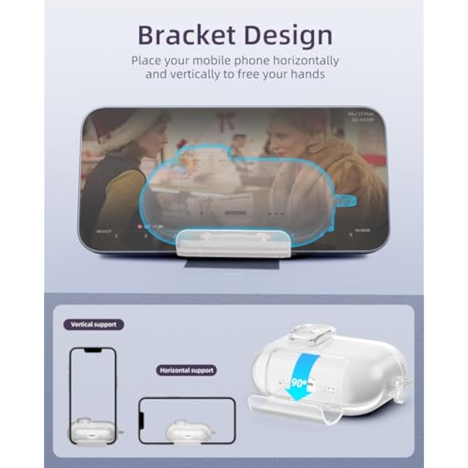 Case For Airpods Pro 3 (2025) With Secure Lock, Anti-Smudge, Soft Tpu Transparent Cover For Apple Airpod Pro 3Rd Generation With Phone Stand Function, Cleaning Kit & Keychain, Clear