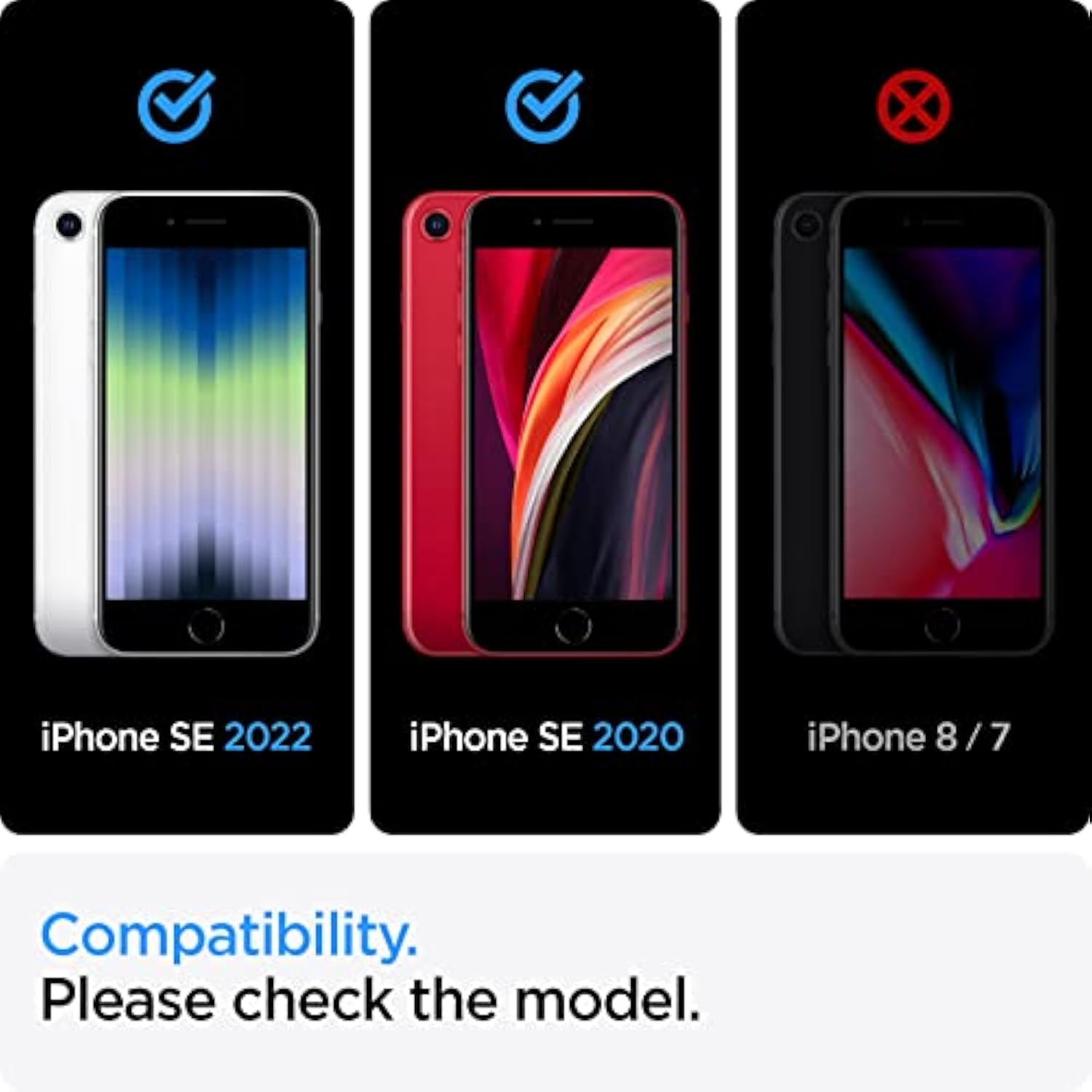 Spigen Tough Armor Case Compatible with iPhone SE 2022 5G and iPhone SE 2020, Black