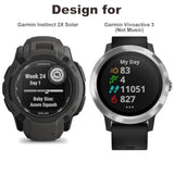 (4 Pack) Screen Protector For Garmin Vivoactive 3 (Not Music) / Instinct 2X Solar Tempered Glass, Hd Clear, Anti Scratch, Bubble Free, 9H Hardness, Case Friendly.