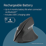 My630 Eq Wireless Rechargeable Mouse, Ergonomic Vertical Design, Bluetooth Le, 2.4Ghz, Black (K72484Na)