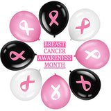 75 Pcs Breast Cancer Awareness Balloons 12 Inch Pink Ribbon Latex Balloons