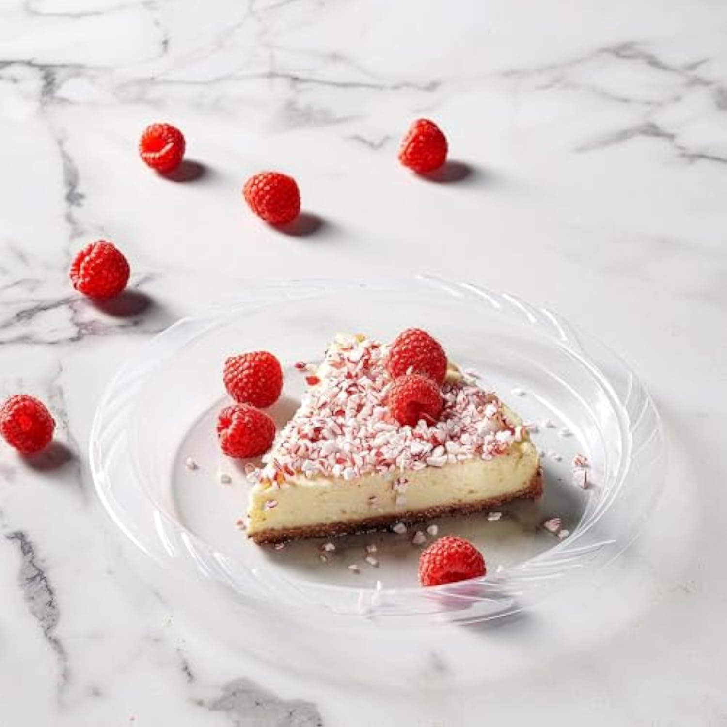 100 Clear 9 Inch Plastic Plates Set for Party BBQ Picnic Travel Events