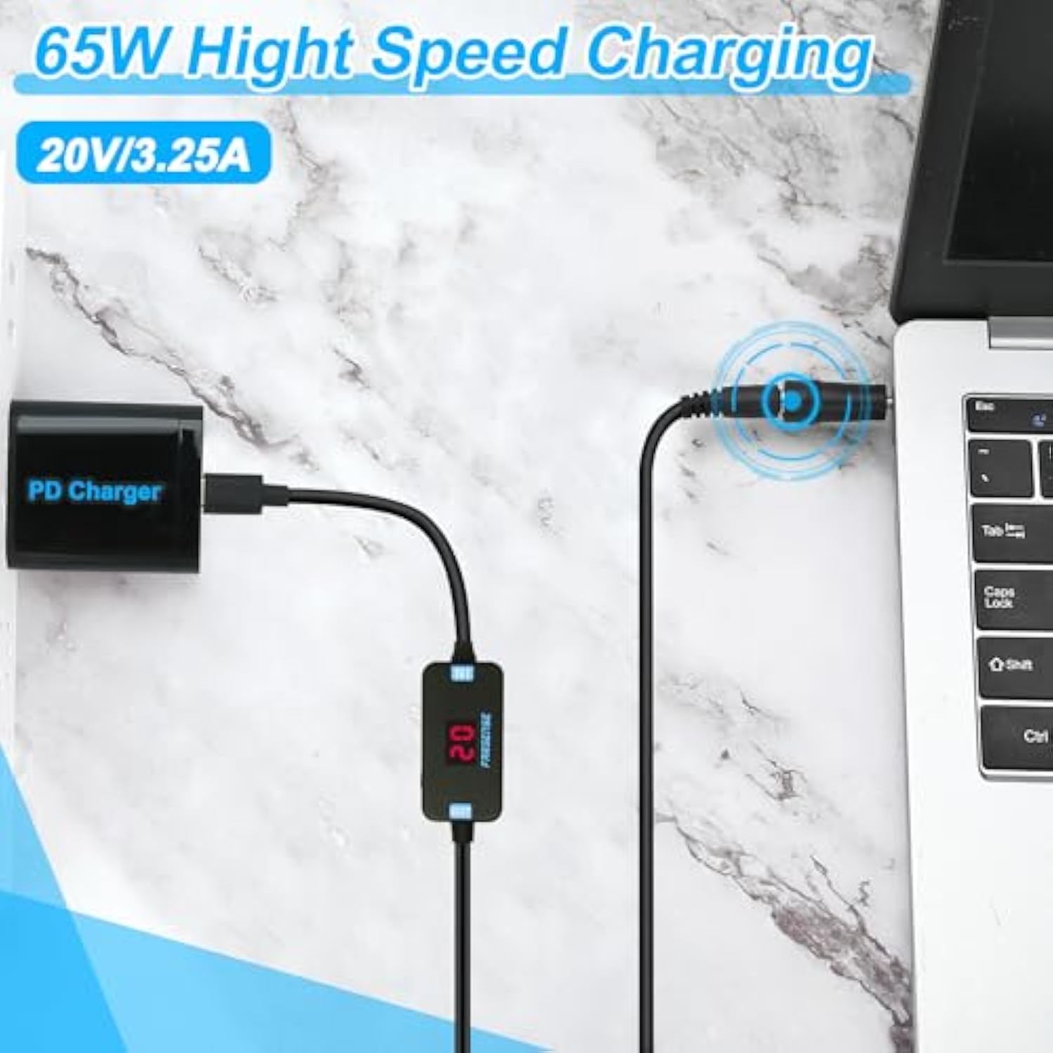 Usb C To Dc Adapter,Barrel Pd Trigger Cable(3.3Ft) With 10 Connecor Tips,Usb T