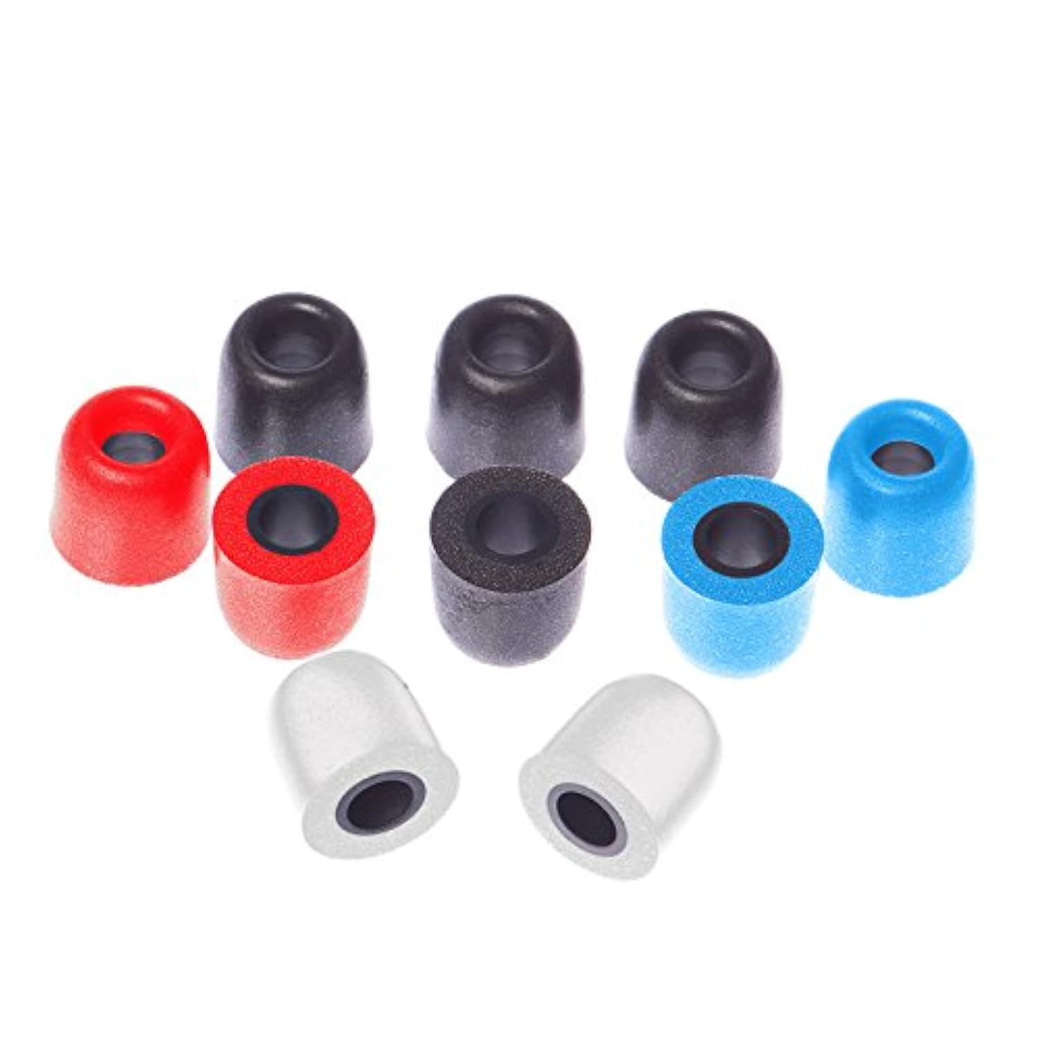 Earbud Foam Tips With Protective Case - Sports Earphone Tip - 5 Pairs 10 Pieces - Medium Multi-Color