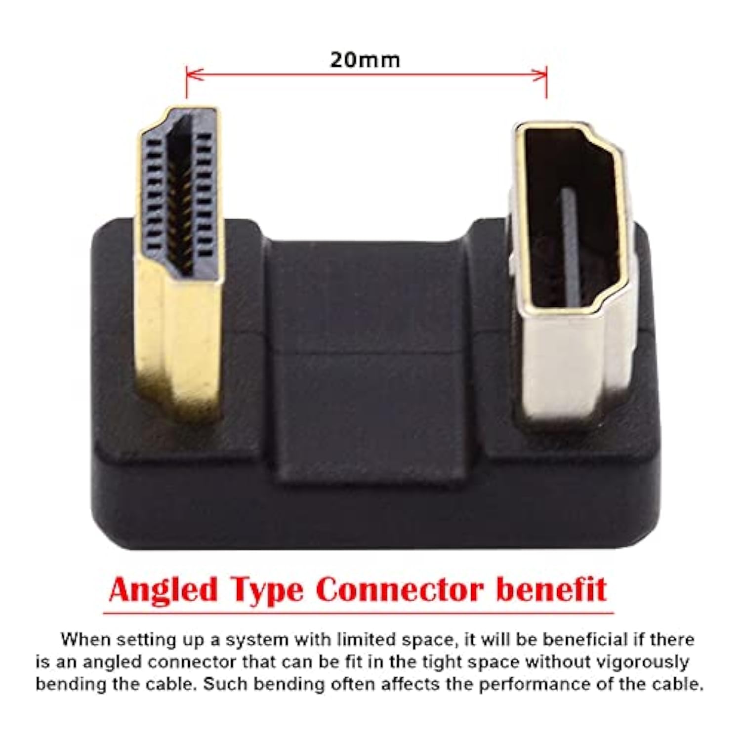 cablecc Type-A Standard HDMI 1.4 Male to HDMI Female Port Savers Up Opposite U