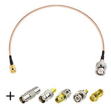 SMA Male to BNC Male Cable 6inches + 5pcs SMA to BNC Adapter RF Coax Cable Kit for RF Applications/Antennas/Wireless LAN Devices/Wi-Fi Radios