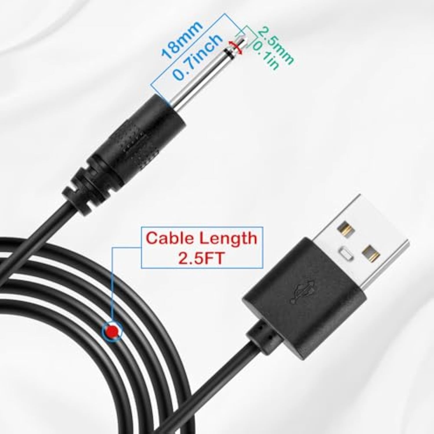 Vibrating Massager Charger With Dc 2.5Mm Fast Charging Cable Replacement Cord Set, For Lovesense, Beauty Instrument Wan