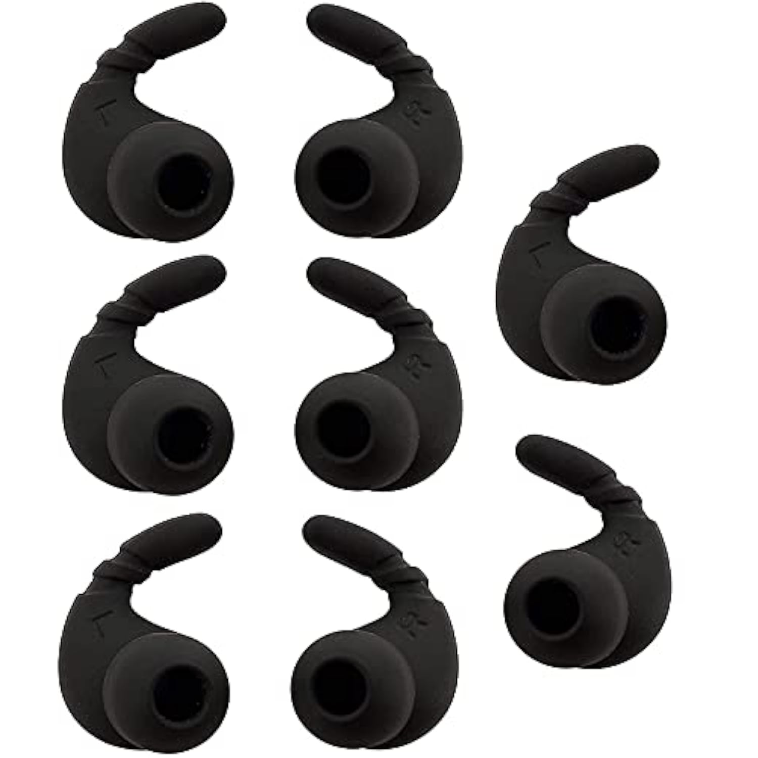 Sports Earbud Stabilizers Fins Wing Tips Ear Tips Adapters Compatible With Most In-Ear Earbuds, Anti-Slip Silicon Sport Eartips, Compatible With Sony Akg Galaxy S9 S10 Etc. 4 Pairs Black