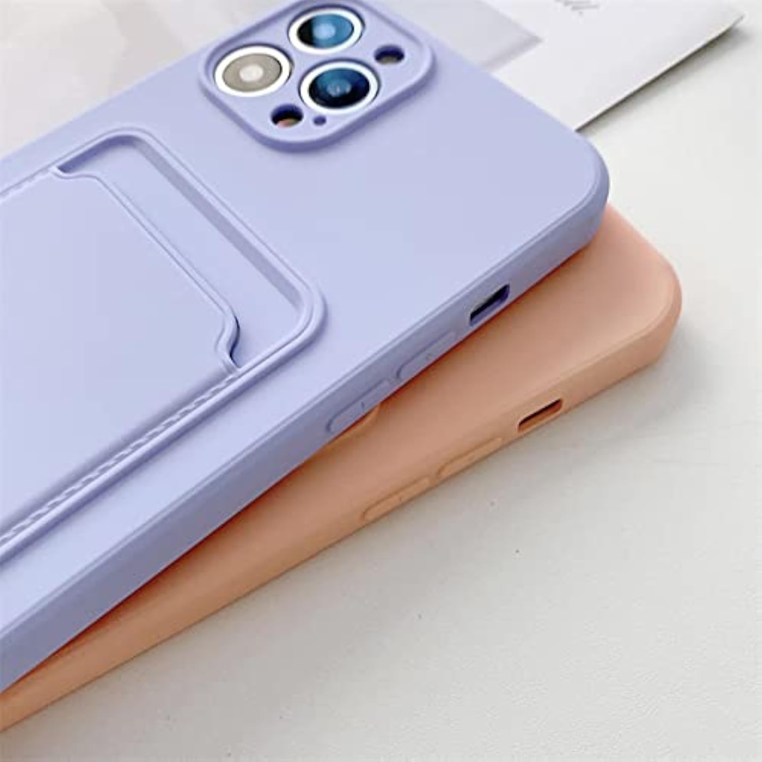 For Iphone 13 Mini Phone Case With Card Holder [Slim + Protective] Silicone Phone Case Iphone 13 Mini Wallet Case For Women Men (Purple Blue)