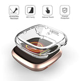 8 Pack Case Compatible With Fitbit Versa 3 / Sense Screen Protector, Ultra Slim Tpu Plated Cover Anti-Scratch All Around Bumper Shell Accessories For Fitbit Sense/Versa 3 Smartwatch, Women Men
