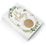 Baby Shower Game – Greenery Scratch Off Cards For Girl Or Boy, Botanical Theme, 30 Cards & Stickers