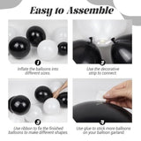 Black And White Balloon Arch Kit, Black And White Balloons With Silver Confetti Balloons For Birthday Graduation Engagement Baby Shower Party Decorations