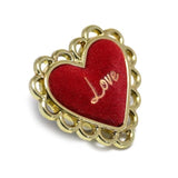 20 Pcs Wine Red Resin Heart Metal Shank Sewing Buttons For Coats -25Mm