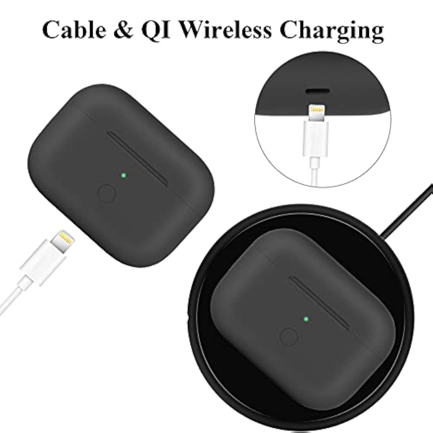 Compatible For Airpods Pro Charging Case Replacement, Compatible For Wireless Airpods Pro Charger Case With Bluetooth Pairing Sync Button,660 Mah Internal Large Battery