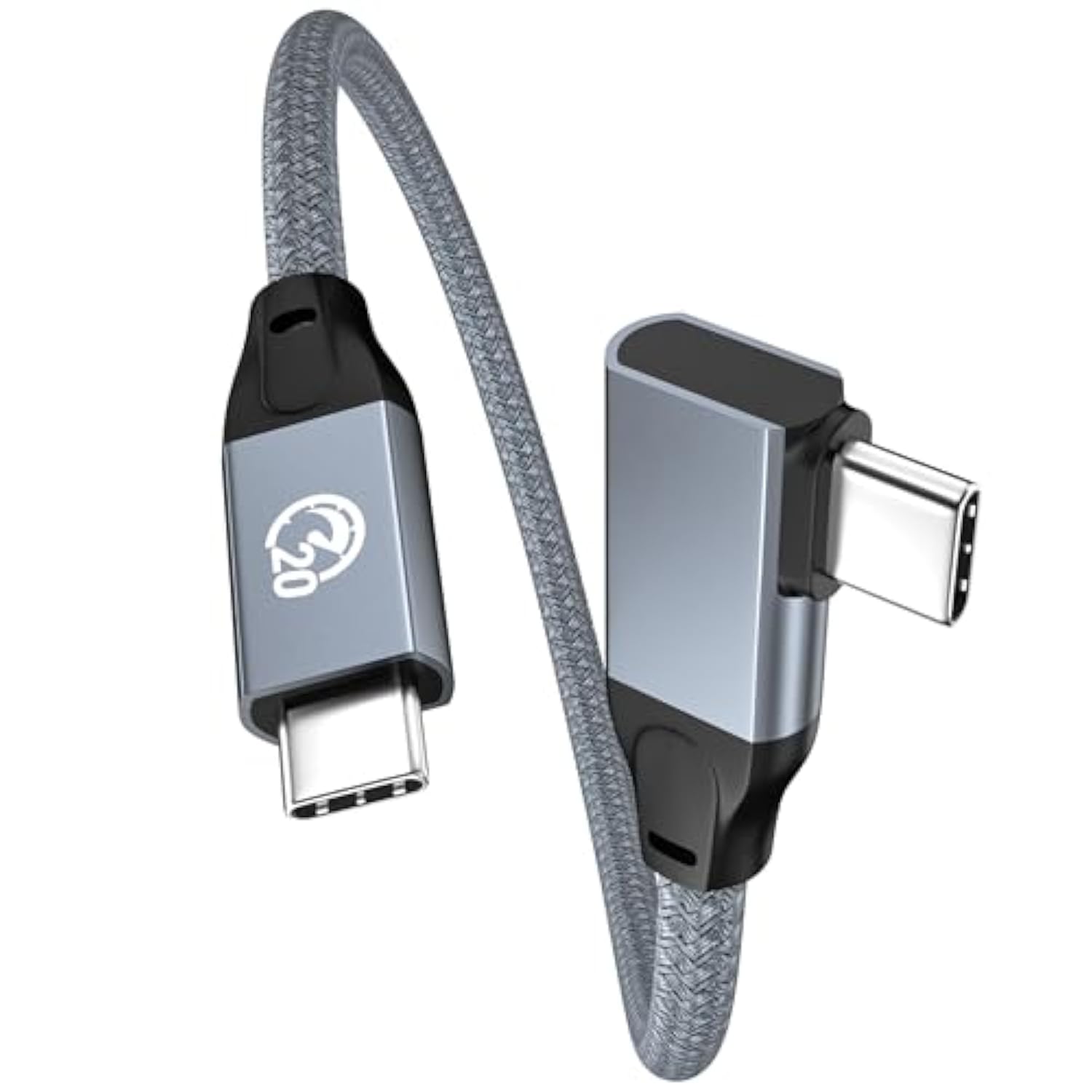 Usb C To Usb C Cable Right Angle 100W 0.6Ft, Usb 3.2 Gen2X2 20Gbps Data Transf