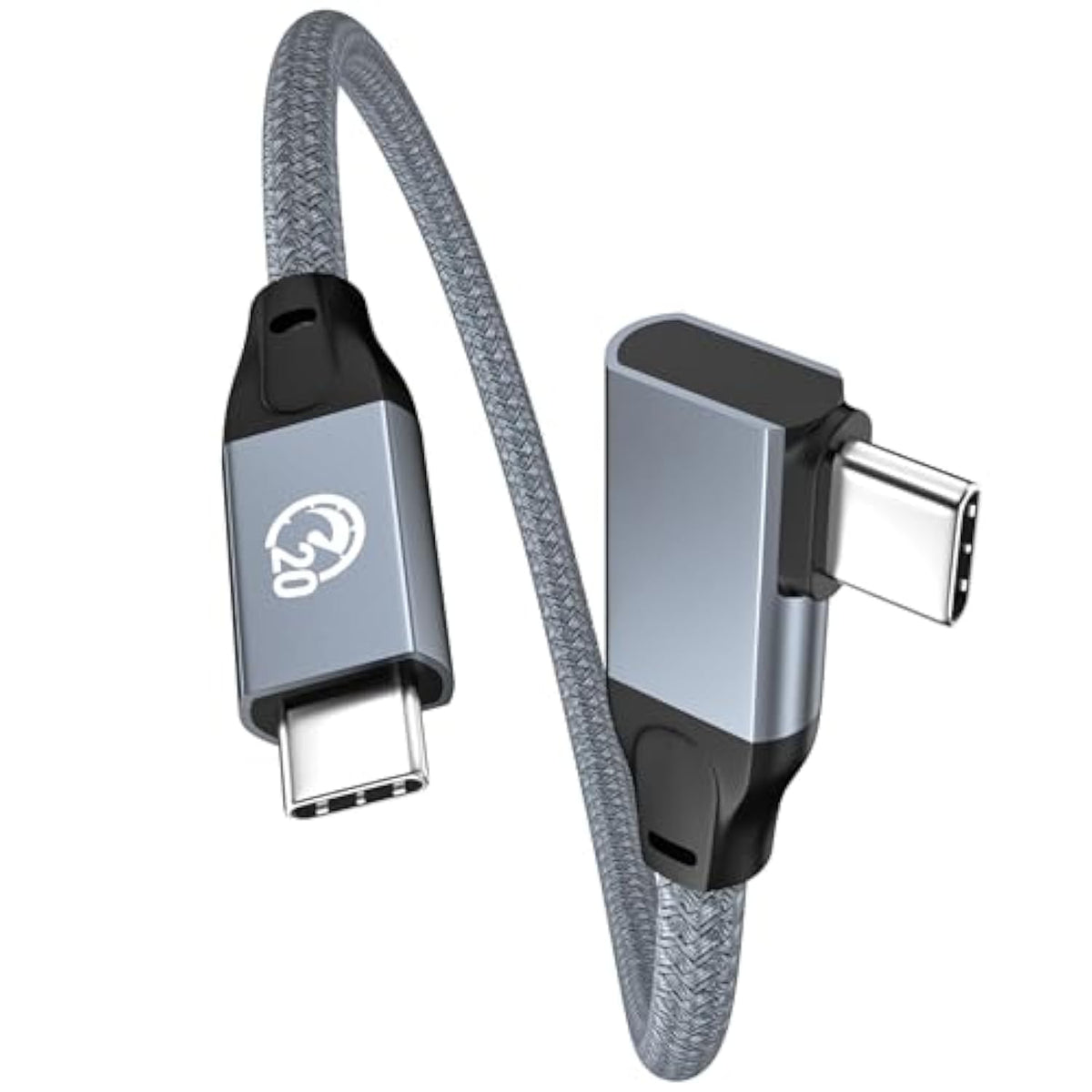Usb C To Usb C Cable Right Angle 100W 0.6Ft, Usb 3.2 Gen2X2 20Gbps Data Transf